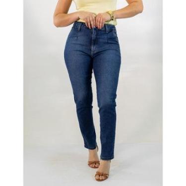 Imagem de Calça Jeans Feminina Mom Alta Detalhe Prega Elastano Anticorpus-Feminino