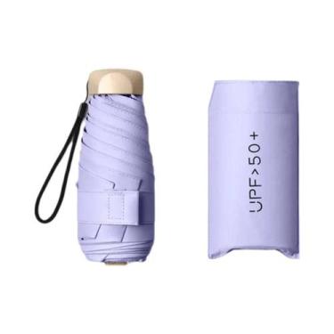 Imagem de Mini Guarda-Chuva De Bolso Com Proteção UV, Vinil, Dobrável, Pequeno, 