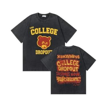 Imagem de Camiseta Masculina Oversized Vintage Kanye West Com Estampa De Urso De