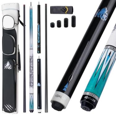 Imagem de KONLLEN Taco de piscina profissional 3 em 1 de fibra de carbono 147 cm com capa rígida de baixa deflexão eixo de 12,5 mm para quebrar e pular