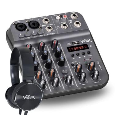 Imagem de Mesa de Som Interface 4 Canais Bluetooth USB Voik VMX-04 + Fone