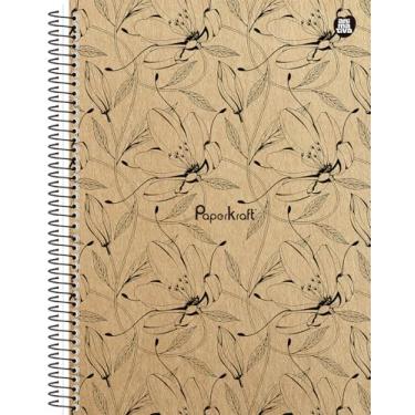 Imagem de Caderno Universitário Animativa, 10 matérias, Capa dura, Smartlines, 160 folhas, Papel Kraft Feminino, Pacote com 4