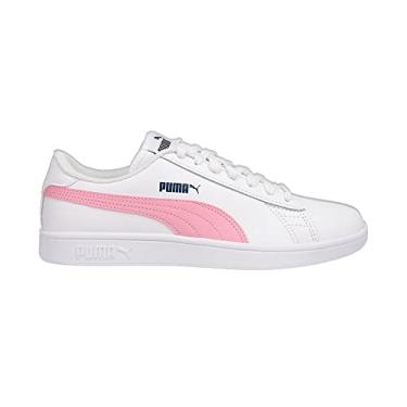 Imagem de PUMA Tênis masculino casual Smash V2 L Jr - Branco, Puma Rosa prisma branco, 34 BR