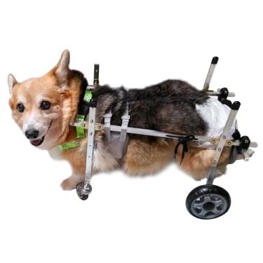 Imagem de Cadeira de rodas de mobilidade para cães - Carrinho de reabilitação de animais de estimação de 4 rodas com suporte de perna para cães pequenos, exercícios e treinamento com animais deficientes