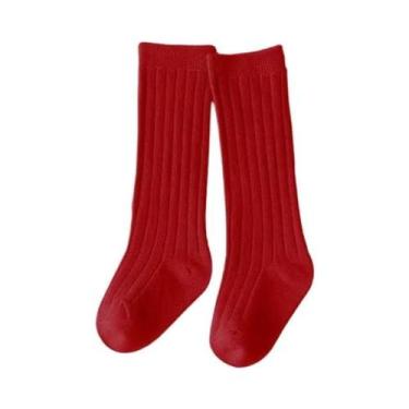 Imagem de Meias De Algodão Listradas Até O Joelho Para Bebês Meninos E Meninas, 