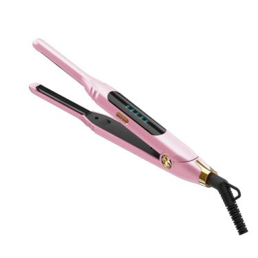 Imagem de Mvxitanny Mini chapinhas para cabelos curtos, corte Pixie e franja, alisador de cabelo lápis para bordas com tela de LED, alisador de cabelo pequeno com dupla tensão, fácil de usar e aquecimento