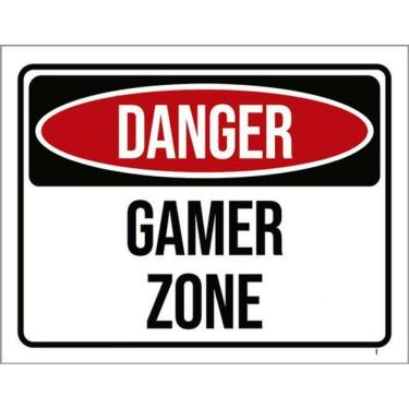 Imagem de Kit 10 Placas Danger Gamer Zone 36X46
