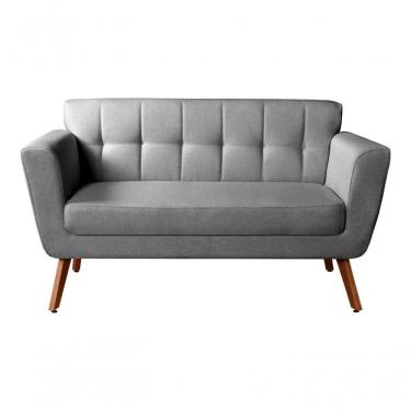 Imagem de Namoradeira Sofá 2 Lugares Bruna Decoração Confortável - Linho Cinza 320