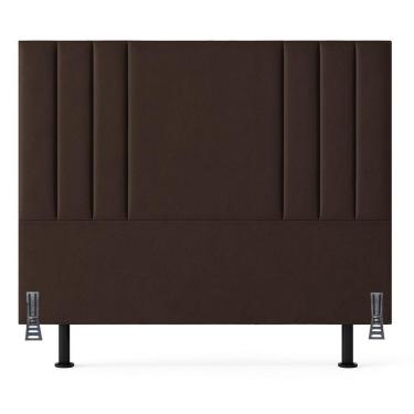 Imagem de Cabeceira Cama Box Queen Suede 160 Cm Estofada Moderna Frame Marrom