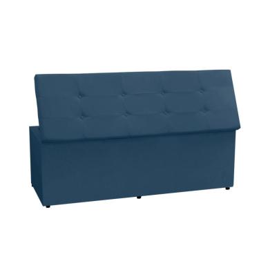 Imagem de Calçadeira Recamier Baú King 1,95m Berlim Suede - Pallazio Cor Azul Marinho