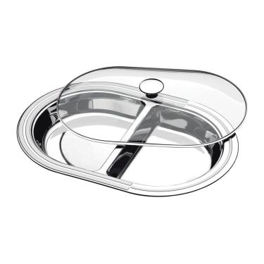 Imagem de Travessa Ciclo C/ 2 Divisões E Tampa De Vidro - Tramontina