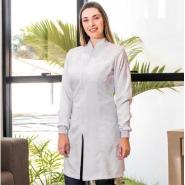 Imagem de 2035 jaleco em gabardine com ziper e punho - Namastê, BRANCO, P