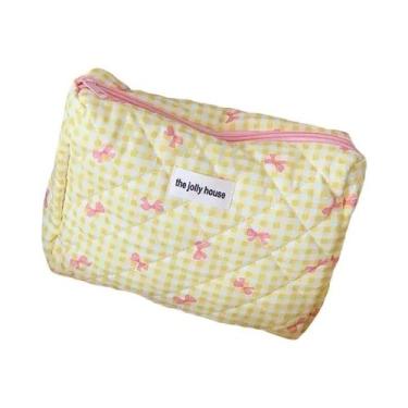 Imagem de Bolsa De Cosméticos Feminina Grande Capacidade Com Padrão De Laço Fofo