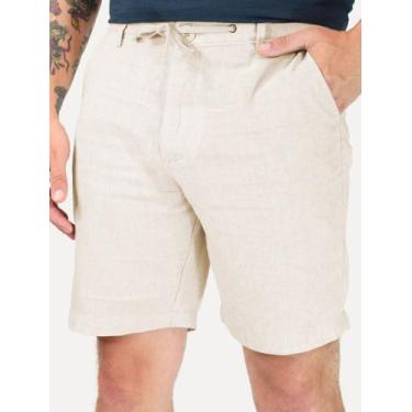 Imagem de Bermuda Calvin Klein Jeans Masculina Cadarço Linen Caqui Tamanho Calça