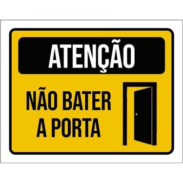 Imagem de Kit 5 Placa Acm Atenção Não Bater Porta 18X23
