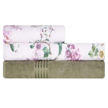 Imagem de Kit de Toalhas de Banho e Rosto 3 Peças 100% Algodão Felpudas Prisma Dohler