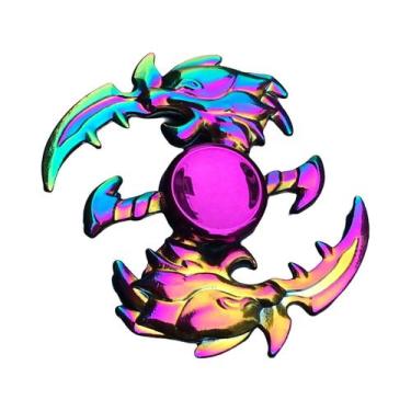 Imagem de Fidget Spinner De Metal Com Gradiente Arco-Íris, Rolamento Silencioso,