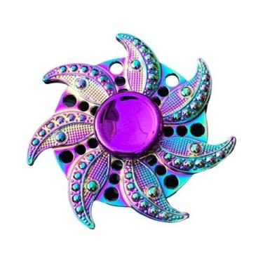 Imagem de Fidget Spinner De Metal Com Gradiente Arco-Íris, Rolamento Silencioso,
