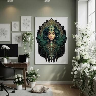 Imagem de Quadro Decorativo Signo De Touro 70X50Cm Mold Branca - Quadros On-Line