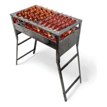 Imagem de Churrasqueira A Carvão De Inox Portatil Cor:Inox - alfa suportel, Inox