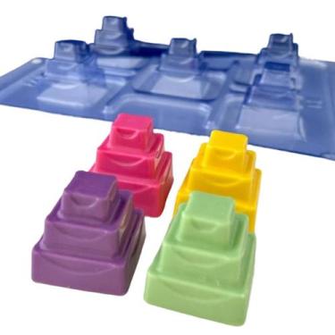 Imagem de Forma De Acetato Mini Bolinho Bolo Quadrado Doces Finos 3 Unidades - F