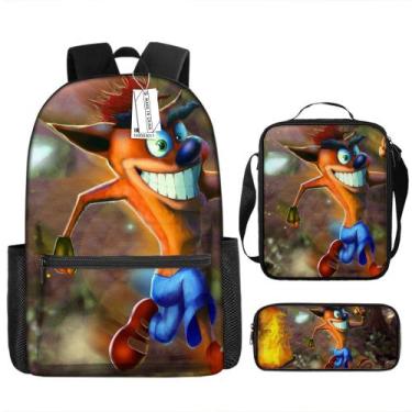 Imagem de Conjunto de mochilas Crash Bandicoot Anime School 3 unidades/lote - Yi