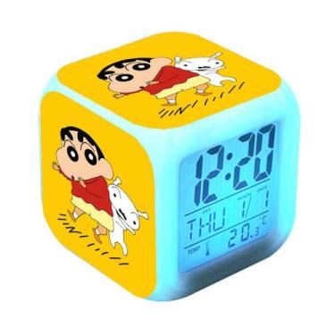 Imagem de Despertador ShinChanss Square LED Digital para crianças - yiweisai
