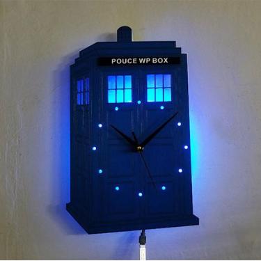 Imagem de Lâmpada de parede Night Light Doctor Who Relógio de parede 40 cm de ma