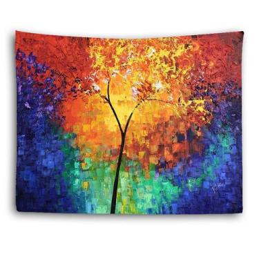 Imagem de Tapeçaria, pintura a óleo, parede de árvore, 150x130cm, microtecido - 