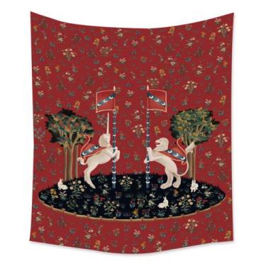 Imagem de Estética de sala de parede Tapestry Captive Unicorn 150x150cm - yiweis