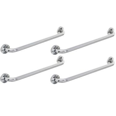 Imagem de Barra Alça De Apoio 80cm Aço Inox Kit 4 Uni Banheiro Box Varanda Escada Corrimao Segurança Idoso Gestante Criança Pcd