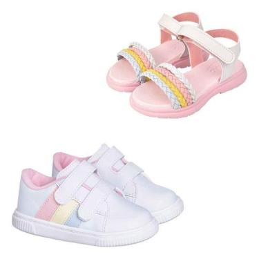 Imagem de Kit 2 Pares Sandalia Infantil Fashion Tenis Feminino Moda - Mimoflex, 
