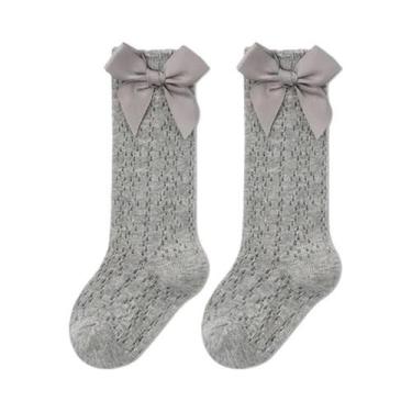 Imagem de Meias De Algodão Tricotadas Para Meninas Bebê 0-3T, Meias Longas E Mac
