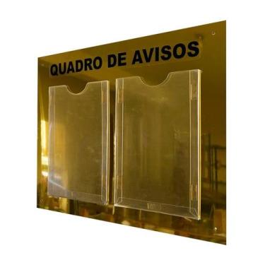Imagem de Quadro De Aviso e Gestão 2 Displays A4 ACM Dourado Espelhado - DC Expr