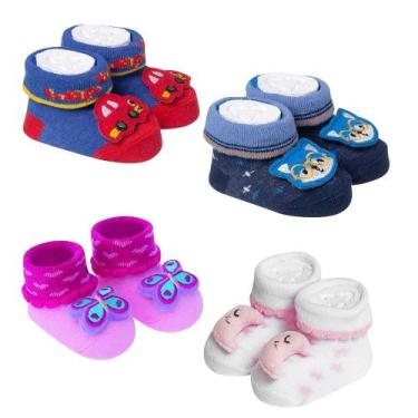 Imagem de Pantufa Meia Bebê Sapatinho Recém-nascido Frajolinha Baby, UN, Menino
