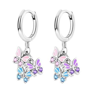 Imagem de Brincos De Argola Em Prata Esterlina 925 Com Zircônia Para Mulheres, J