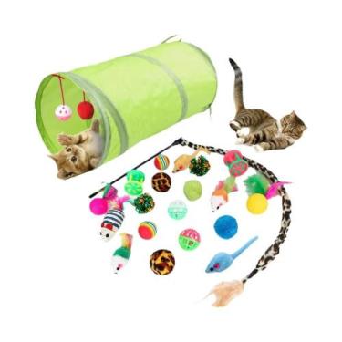 Imagem de Conjunto De 20 Brinquedos Para Gatos: Variedade Divertida De Varinhas,