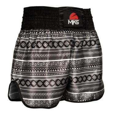 Imagem de Shorts Muay Thai MKS Combat, Prata, Preto, G