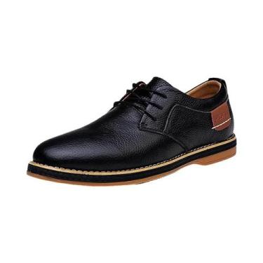 Imagem de Sapatos Sociais Masculinos plus Size Em Couro Legítimo, Estilo Oxford,