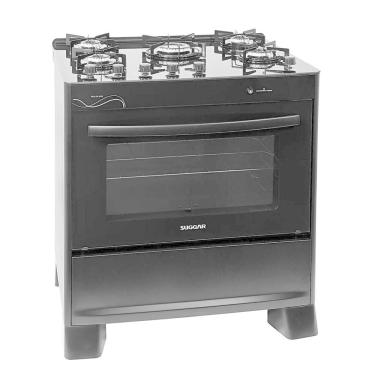 Imagem de Fogão Suggar Neo Glass 5 Bocas FGVNG510PT Mesa De Vidro Preto Bivolt