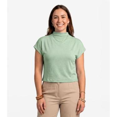 Imagem de Blusa Feminina Com Gola Chaminé Select Verde, M, Verde