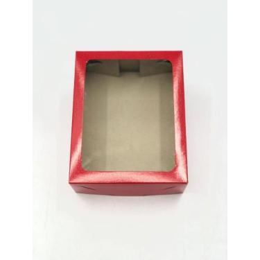 Imagem de 20 Caixas com visor para Kit de Cosméticos 19x15x6cm Cor:Vermelha - Ka