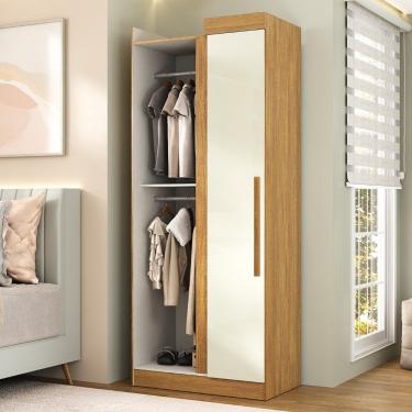 Imagem de Guarda Roupa Modulado 1 Porta Smart Maxel Móveis - Cinamomo/Off White