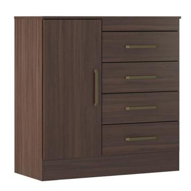 Imagem de Guarda Roupa com Cômoda Casal Flash 2 6 Portas 6 Gavetas MDP Café Touch Demóbile