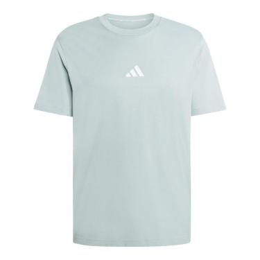 Imagem de Camiseta Adidas Essentials Small Logo Verde Claro e Branco Masculino-Masculino