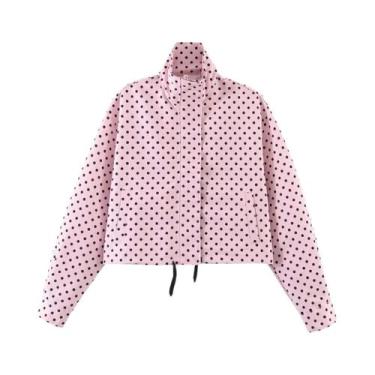 Imagem de Conjunto Vintage Feminino Com Estampa De Poá, Jaqueta De Manga Longa C