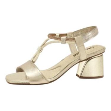 Imagem de Sandalia Feminina Strass Brilhante Salto Bloco Comfortflex-Feminino