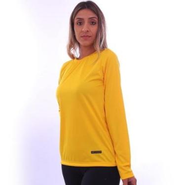 Imagem de Camisa Dry Feminina Proteção UV UVB Manga Longa Academia Esportes Aquáticos Corrida Segunda Pele-Feminino
