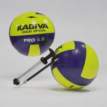 Imagem de 2 Bolas Vôlei Kagiva Pro 8.0 Inflador Dupla Ação