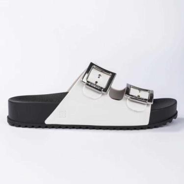 Imagem de Chinelo zaxy feminino partner iii slide 18063, Preto, Branco, 38